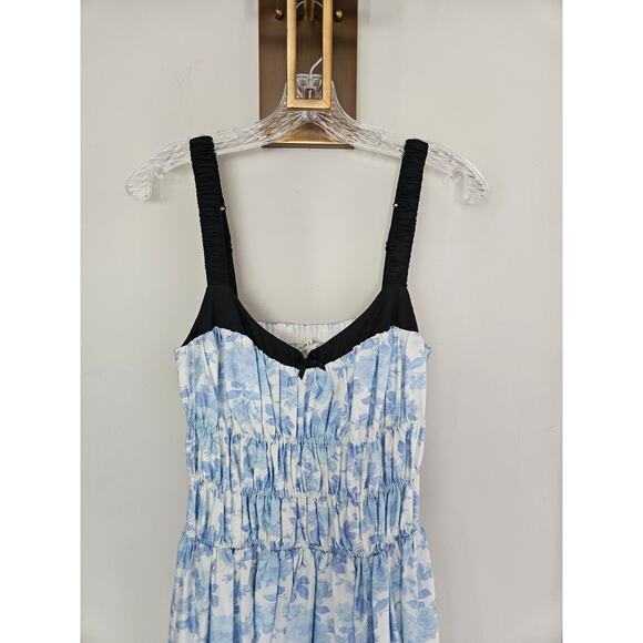 For Love And Lemons Light Blue Floral Midi Dress - Picture 6 of 16